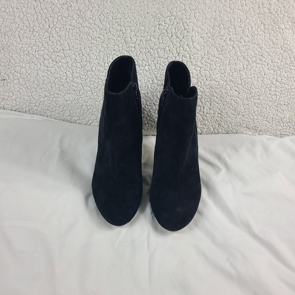 Aldo Women Black Suede Stiletto Ankle Boots Pointed Toe Side Zip Size 8